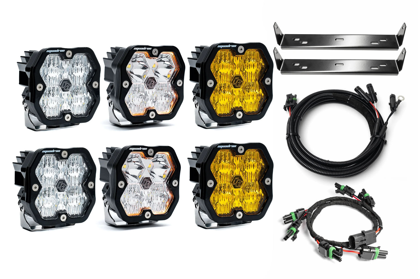 SPV Customizable - Baja Designs Squadron 2.0 Sport & Pro Behind Grille Light Kit fit 21-On Ford Raptor (RGBW Backlights)