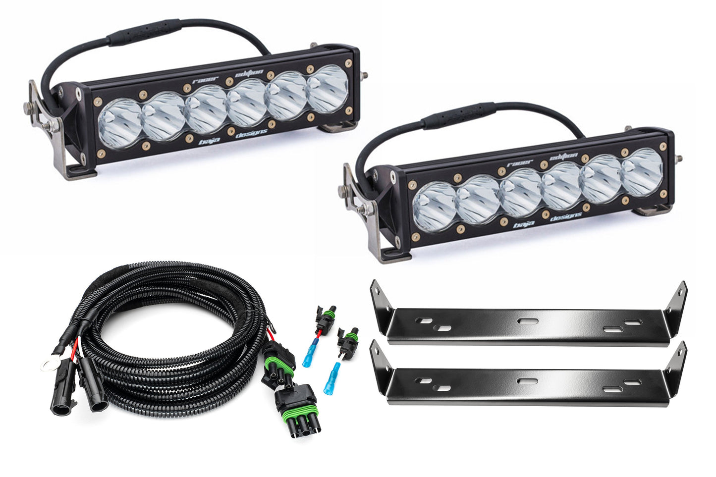 SPV Customizable - Baja Designs OnX6+ 10 Inch Dual Behind Grille Light Kit fits 21-On Ford Raptor