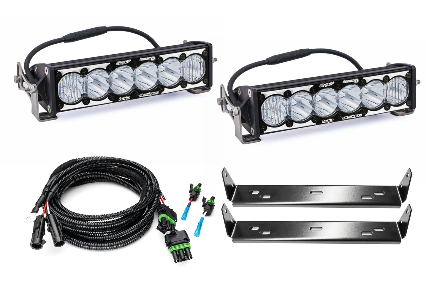 SPV Customizable - Baja Designs LASER & Hybrid OnX6+ 10 Inch Dual Behind Grille Light Kit fits 21-On Ford Raptor