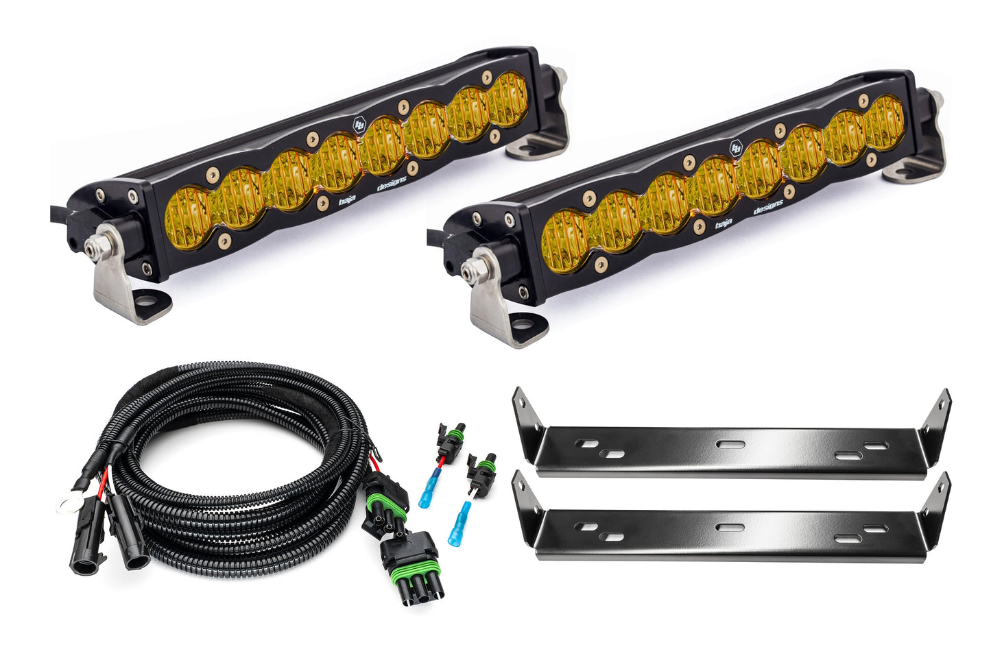 SPV Parts Customizable - Baja Designs S8 10 Inch Dual Behind Grille Light Bar Kit fit 21-On Ford Raptor