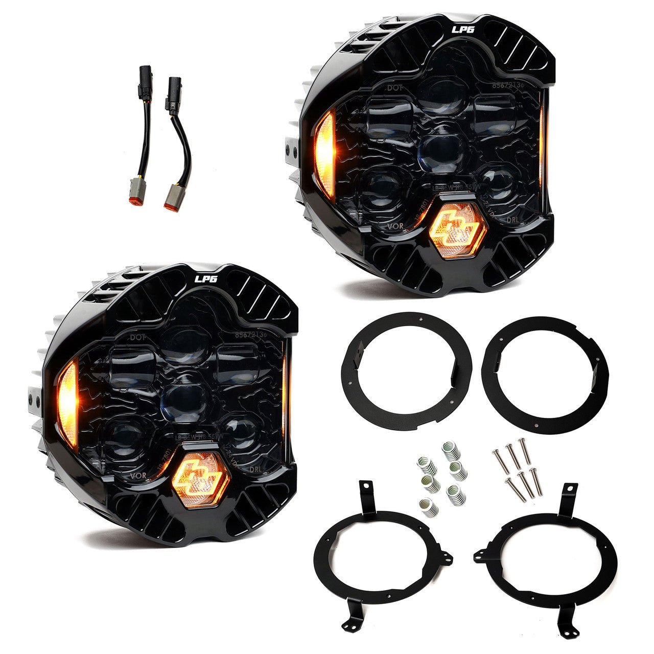 Baja Designs - DOT LP6 Headlight Kit Clear/Amber DRL - 2018-2025 Jeep JL/JT