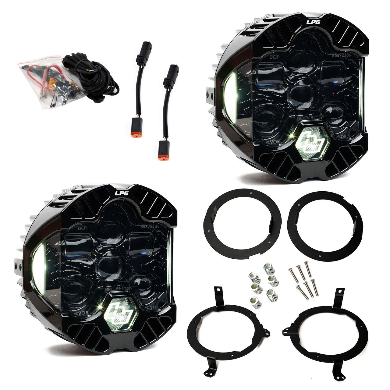 Baja Designs - DOT LP6 LED Headlight Kit - Jeep 2018-2025 Wrangler JL; 2020-2025 Gladiator JT; NOTE wHalogen Headlights