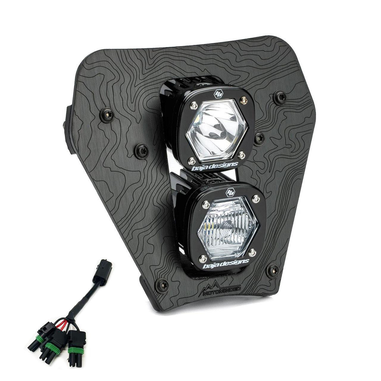 Baja Designs - KTM Dual S1 Gemini (DC) LED Headlight Kit w Hi-Low Harness - 2024-2025 KTM EXC-F