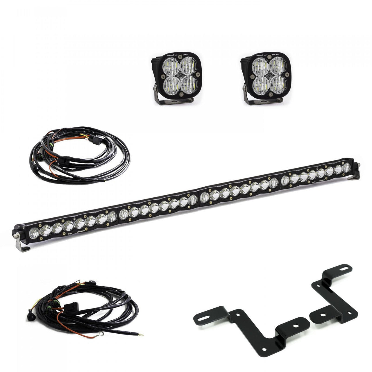 Jeep JL/JT Squadron Sport/S8 40 Inch A-Pillar/Cowl Mount Light Kit - Jeep 2020-24 Gladiator; 2018-24 Wrangler JL Baja Designs