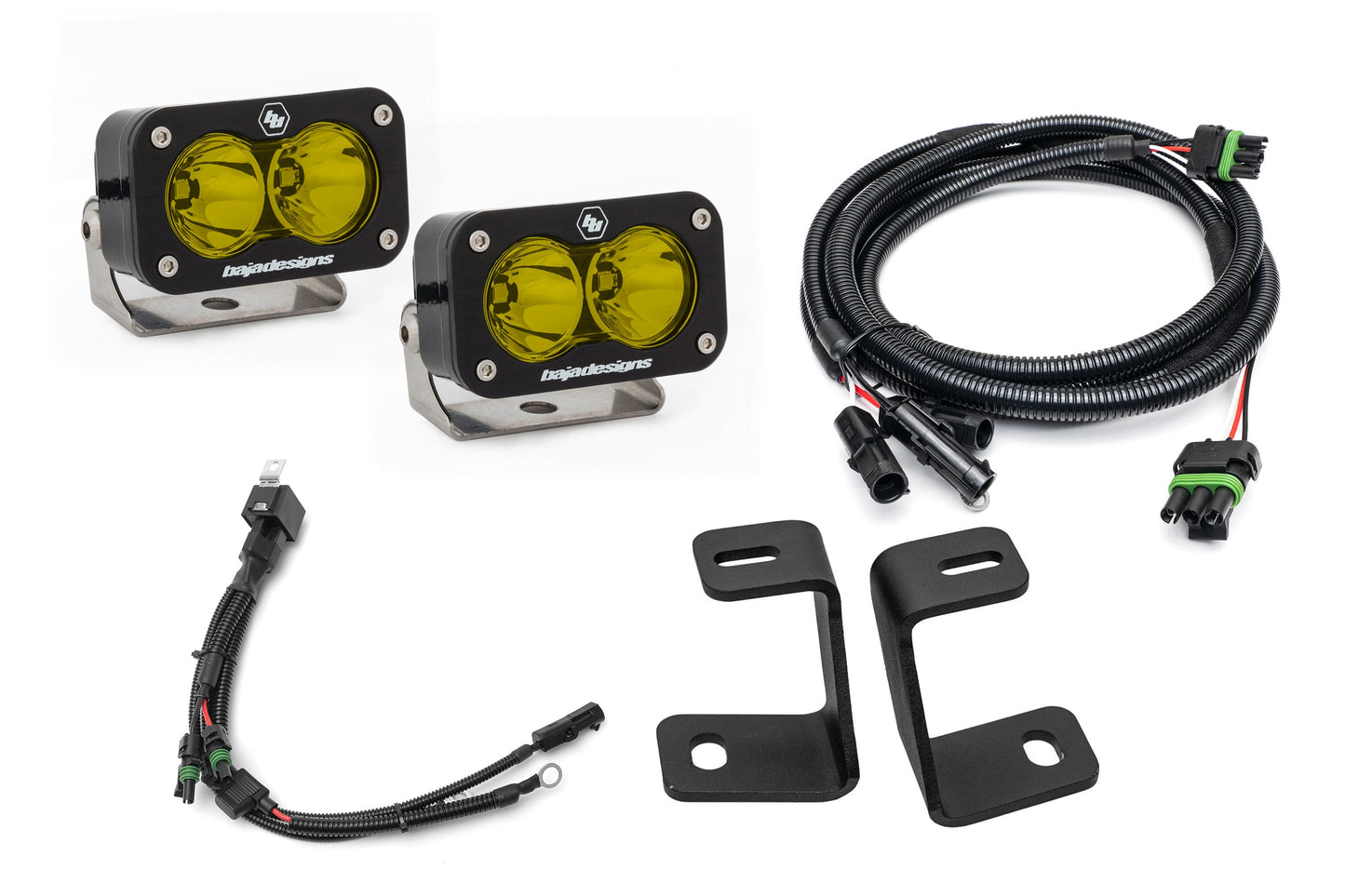 SPV Parts Baja Designs Squadron 2.0 or S2 - A-Pillar (Ditch) Light Kit for Ford 2017-2020 Raptor/F-150 (RGBW Backlight)