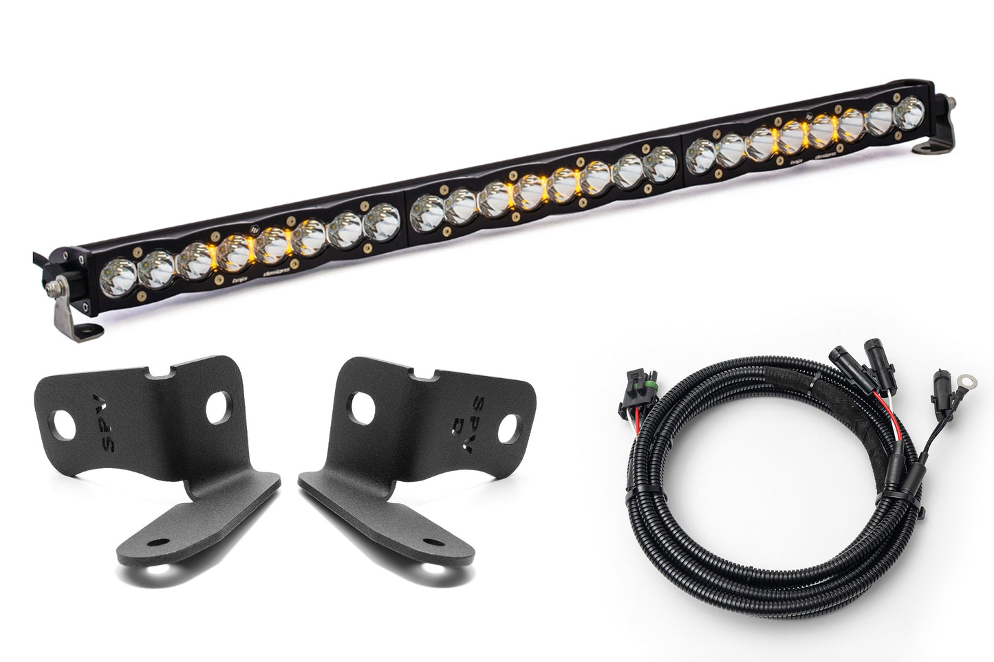 SPV Parts 2021+ Ford Bronco Modular Bumper Light / Light Bar KIT with 30" Light Bar (Works WITH Ford Brush Bar)