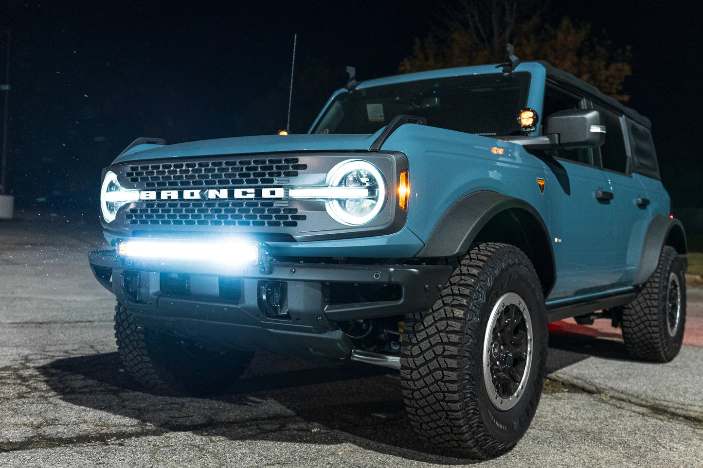 SPV Parts 2021+ Ford Bronco Modular Bumper Light / Light Bar Kit with 30" Light Bar or 2 Lights