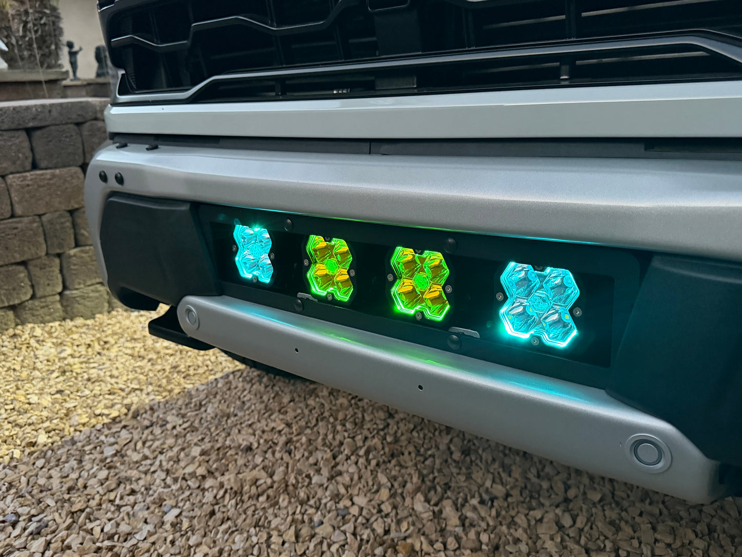 NEW SPV Parts 2021-2026 Ford F-150 Raptor BUMPER Grille Baja Designs Squadron 2.0 Light Kit (RGBW Backlight) (Works with BOTH Bumpers)