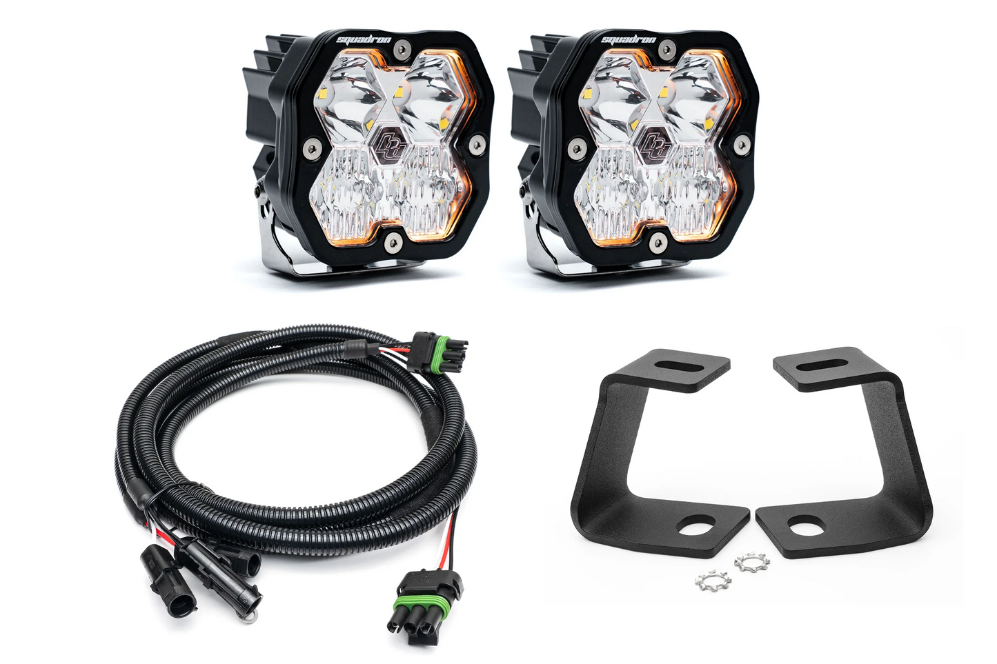 SPV Parts Baja Designs Squadron 2.0 or S2 - A-Pillar (Ditch) Light Kit for Ford 2017-2020 Raptor/F-150 (RGBW Backlight)
