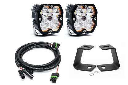 SPV Parts Baja Designs Squadron 2.0 or S2 - A-Pillar (Ditch) Light Kit for Ford 2017-2020 Raptor/F-150 (RGBW Backlight)
