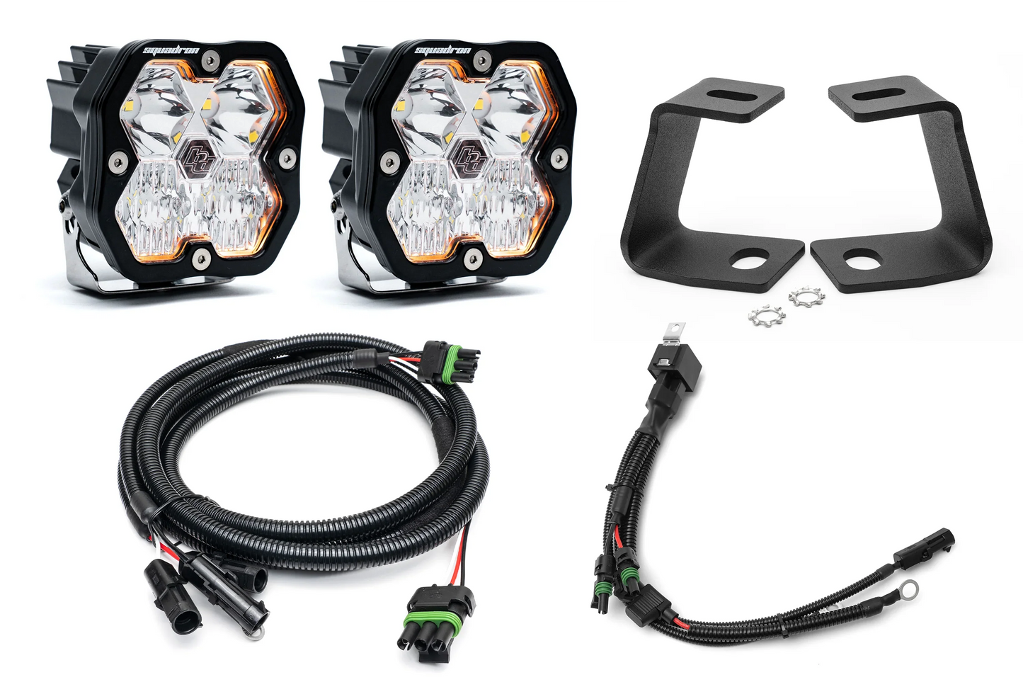 SPV Parts Baja Designs Squadron 2.0 or S2 - A-Pillar (Ditch) Light Kit for Ford 2017-2020 Raptor/F-150 (RGBW Backlight)