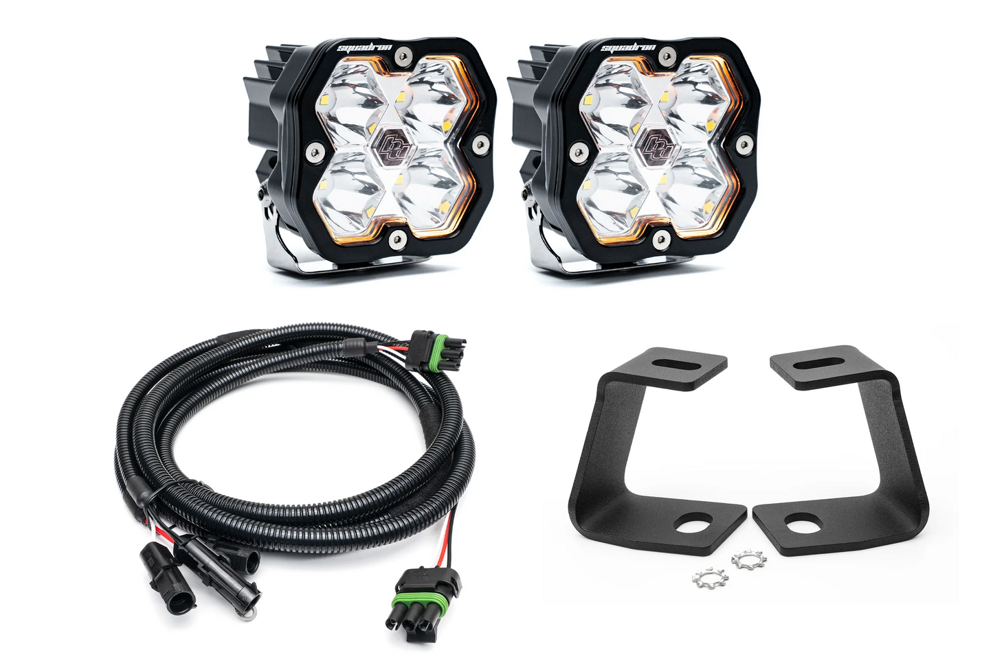 SPV Parts Baja Designs Squadron 2.0 or S2 - A-Pillar (Ditch) Light Kit for Ford 2017-2020 Raptor/F-150 (RGBW Backlight)