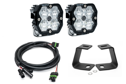 SPV Parts Baja Designs Squadron 2.0 or S2 - A-Pillar (Ditch) Light Kit for Ford 2017-2020 Raptor/F-150 (RGBW Backlight)