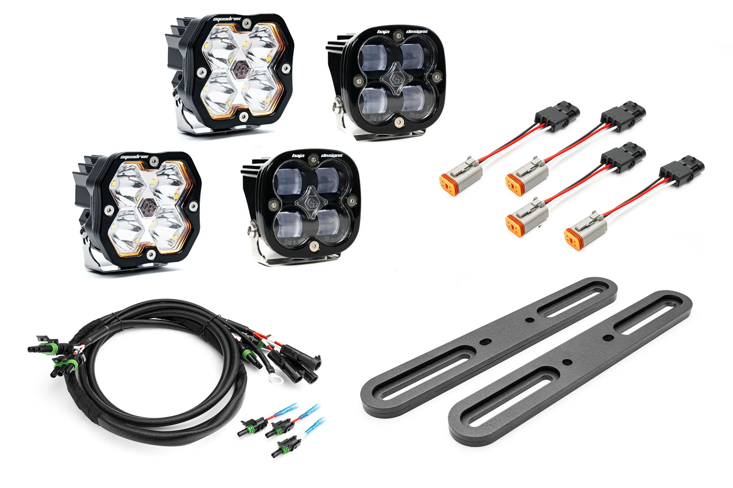 SPV Parts 2021-2026 Ford BRONCO DOUBLE A-Pillar Light Kit with Baja Designs Squadrons 2.0 (RGBW Backlights) Modular/Slotted
