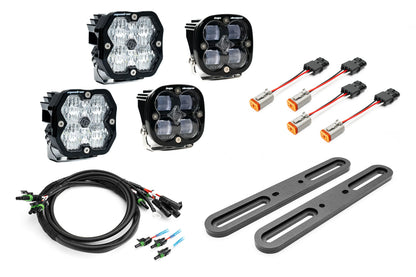 SPV Parts 2021-2026 Ford BRONCO DOUBLE A-Pillar Light Kit with Baja Designs Squadrons 2.0 (RGBW Backlights) Modular/Slotted