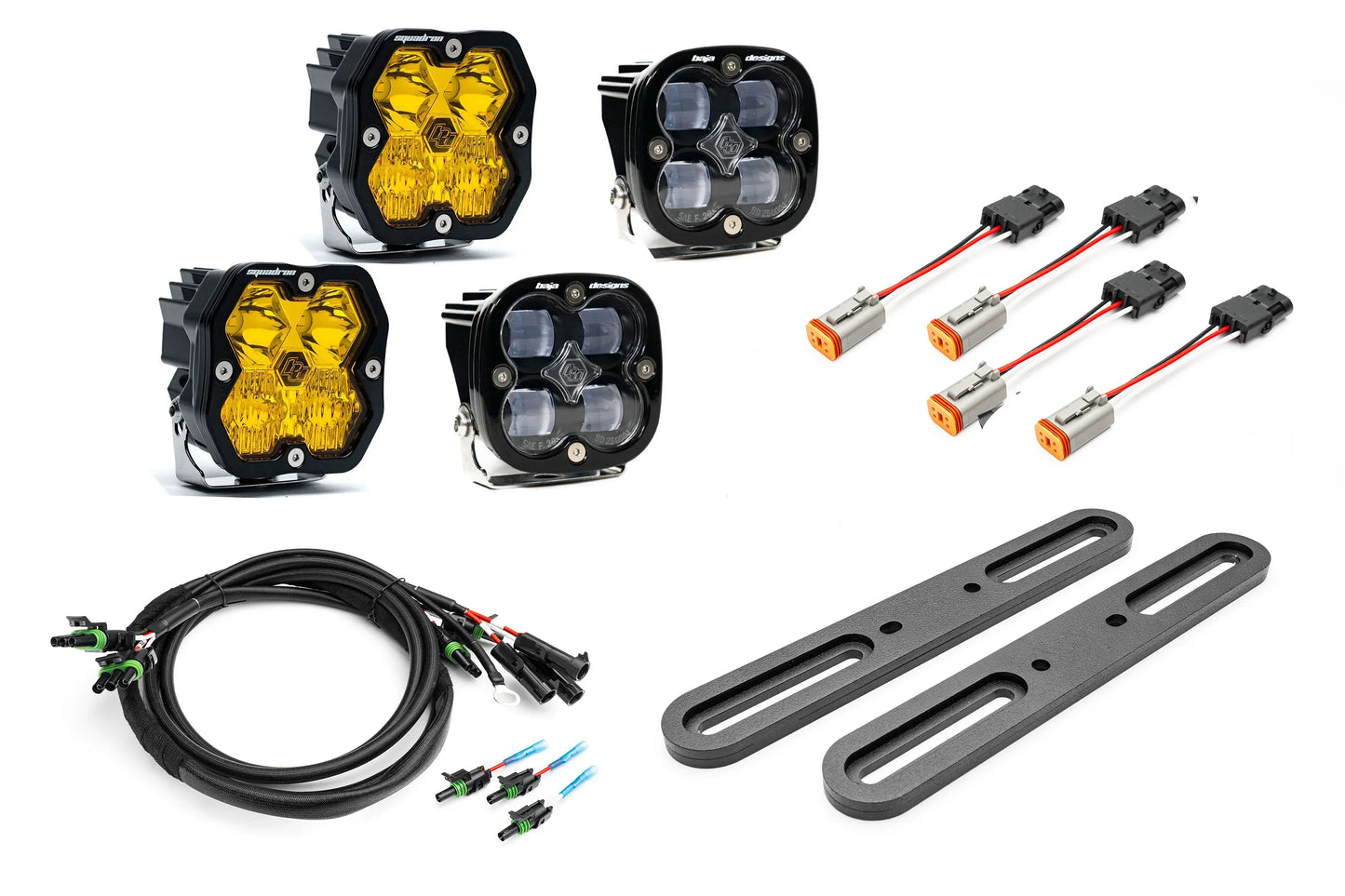 SPV Parts 2021-2026 Ford BRONCO DOUBLE A-Pillar Light Kit with Baja Designs Squadrons 2.0 (RGBW Backlights) Modular/Slotted