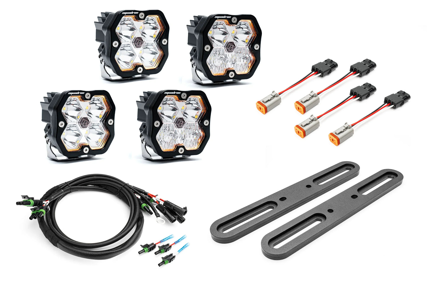 SPV Parts 2021-2026 Ford BRONCO DOUBLE A-Pillar Light Kit with Baja Designs Squadrons 2.0 (RGBW Backlights) Modular/Slotted