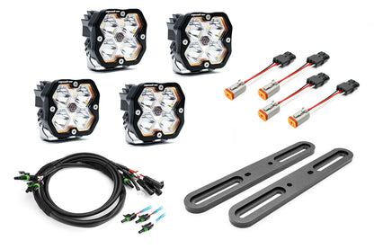 SPV Parts 2021-2026 Ford BRONCO DOUBLE A-Pillar Light Kit with Baja Designs Squadrons 2.0 (RGBW Backlights) Modular/Slotted