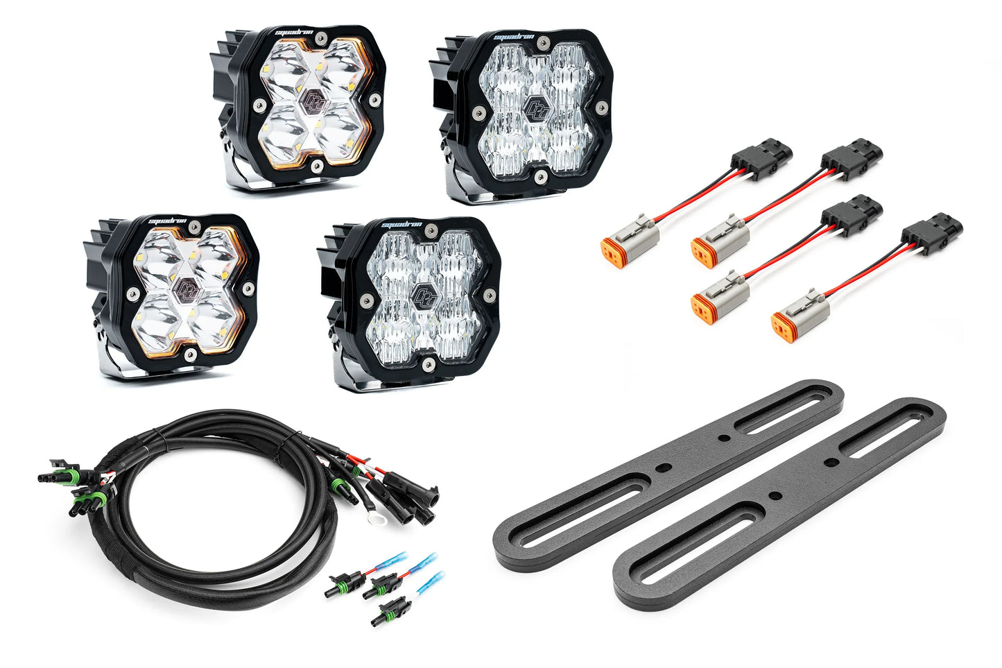 SPV Parts 2021-2026 Ford BRONCO DOUBLE A-Pillar Light Kit with Baja Designs Squadrons 2.0 (RGBW Backlights) Modular/Slotted