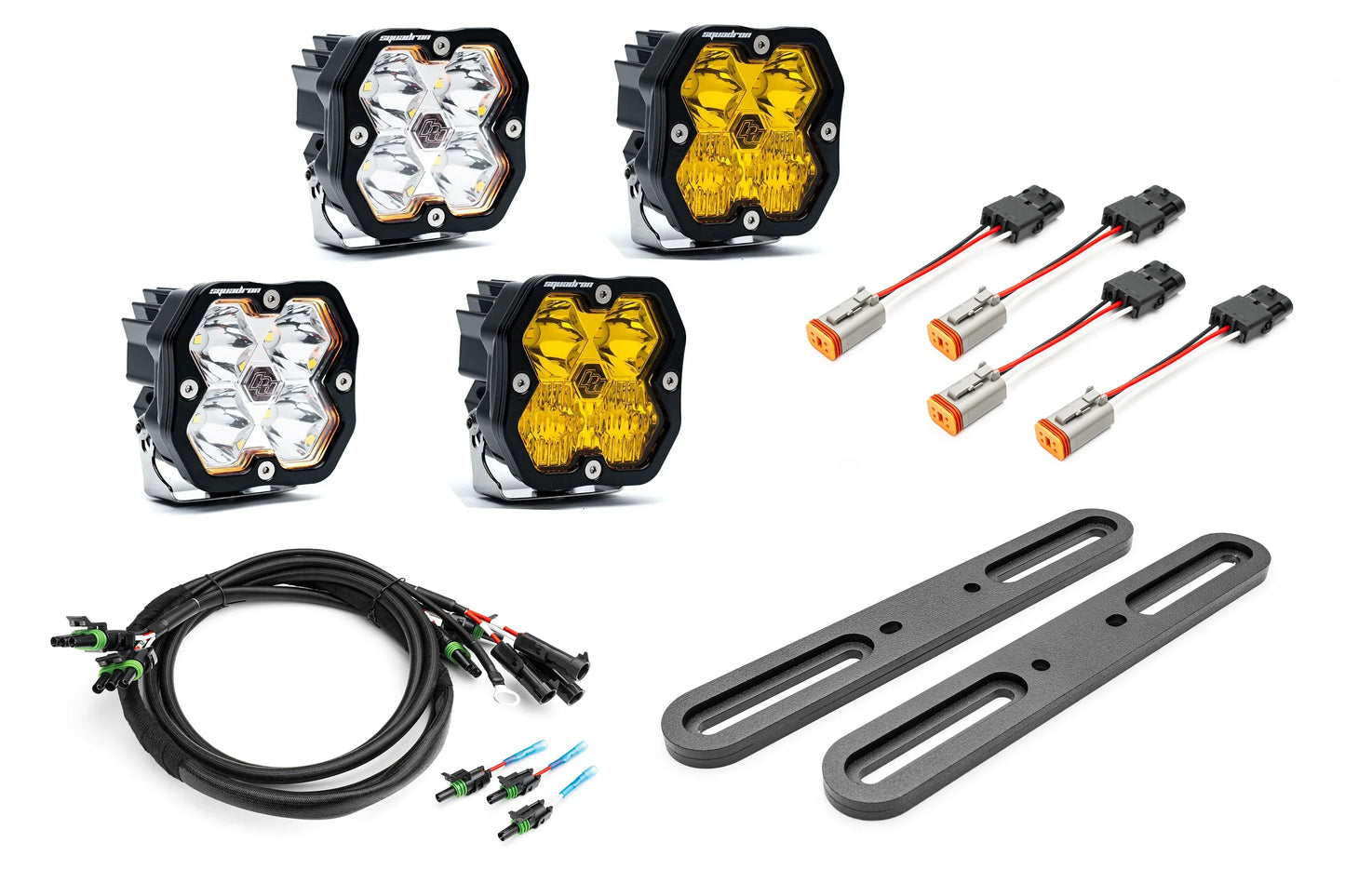 SPV Parts 2021-2026 Ford BRONCO DOUBLE A-Pillar Light Kit with Baja Designs Squadrons 2.0 (RGBW Backlights) Modular/Slotted