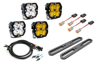 SPV Parts 2021-2026 Ford BRONCO DOUBLE A-Pillar Light Kit with Baja Designs Squadrons 2.0 (RGBW Backlights) Modular/Slotted