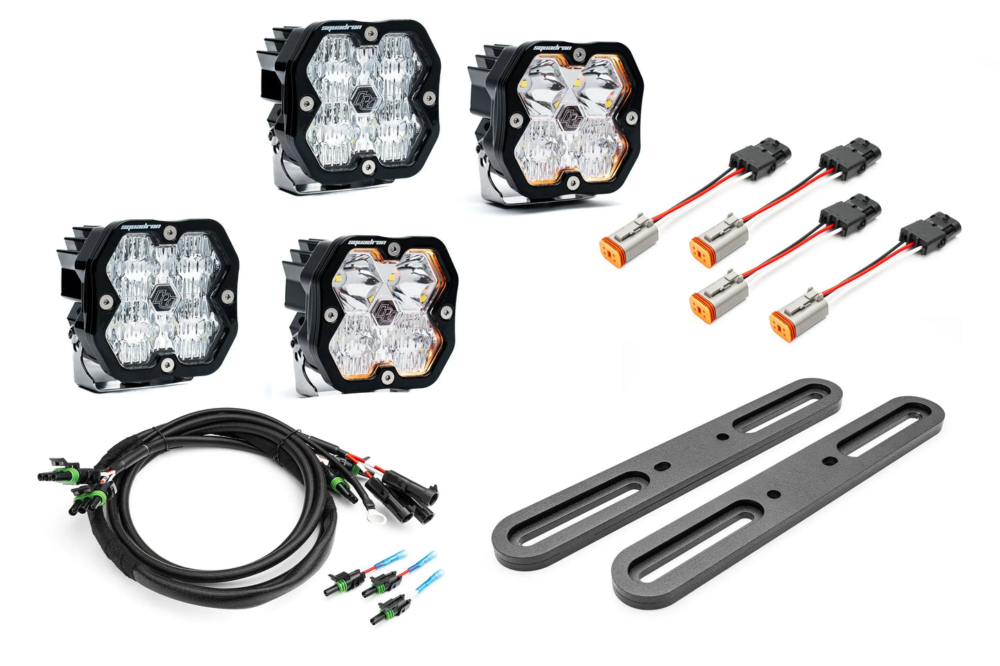 SPV Parts 2021-2026 Ford BRONCO DOUBLE A-Pillar Light Kit with Baja Designs Squadrons 2.0 (RGBW Backlights) Modular/Slotted