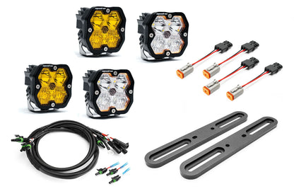 SPV Parts 2021-2026 Ford BRONCO DOUBLE A-Pillar Light Kit with Baja Designs Squadrons 2.0 (RGBW Backlights) Modular/Slotted
