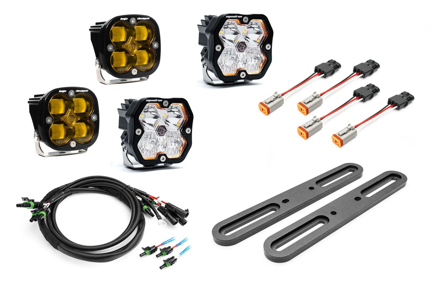 SPV Parts 2021-2026 Ford BRONCO DOUBLE A-Pillar Light Kit with Baja Designs Squadrons 2.0 (RGBW Backlights) Modular/Slotted