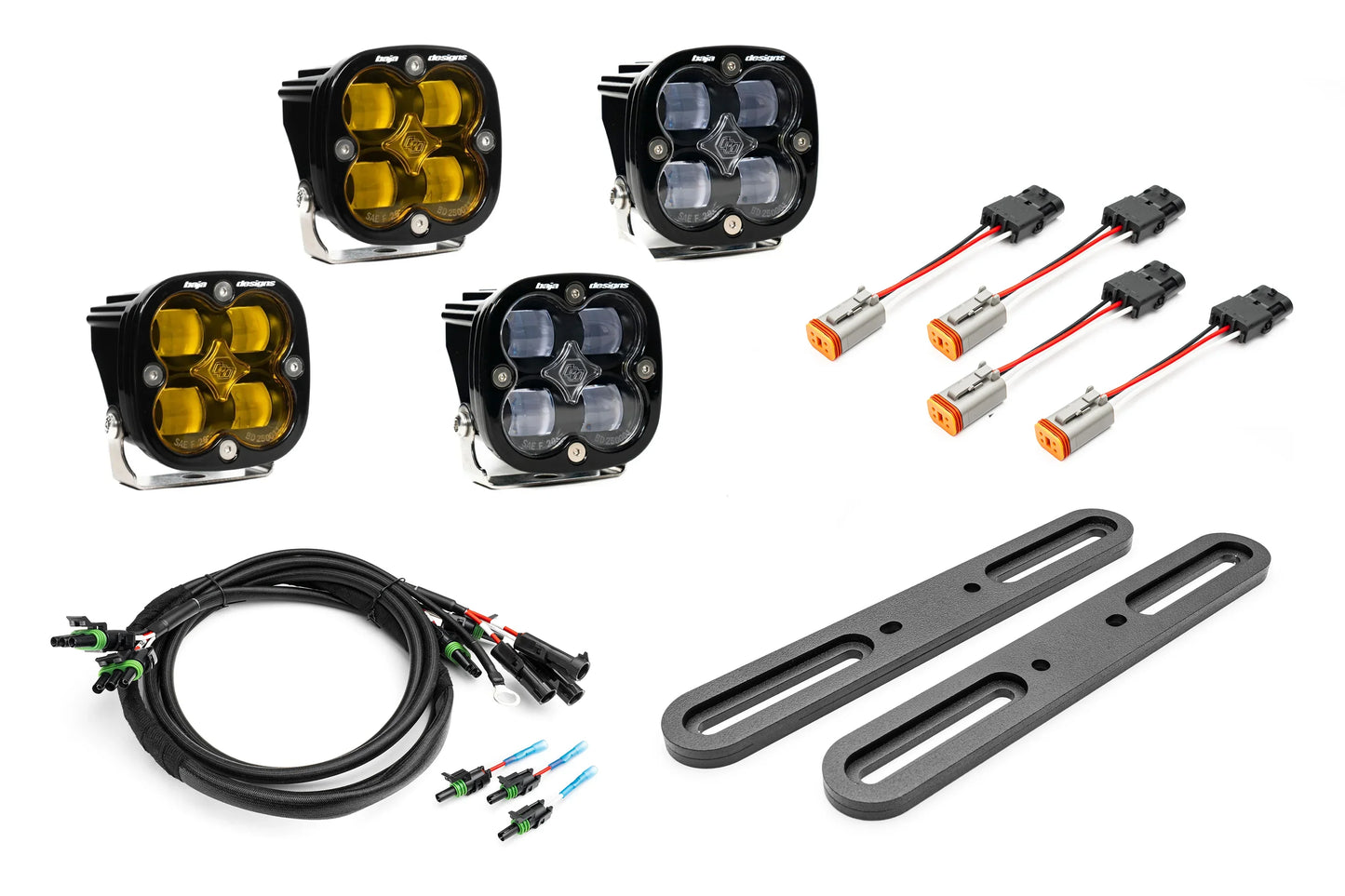 SPV Parts 2021-2026 Ford BRONCO DOUBLE A-Pillar Light Kit with Baja Designs Squadrons 2.0 (RGBW Backlights) Modular/Slotted