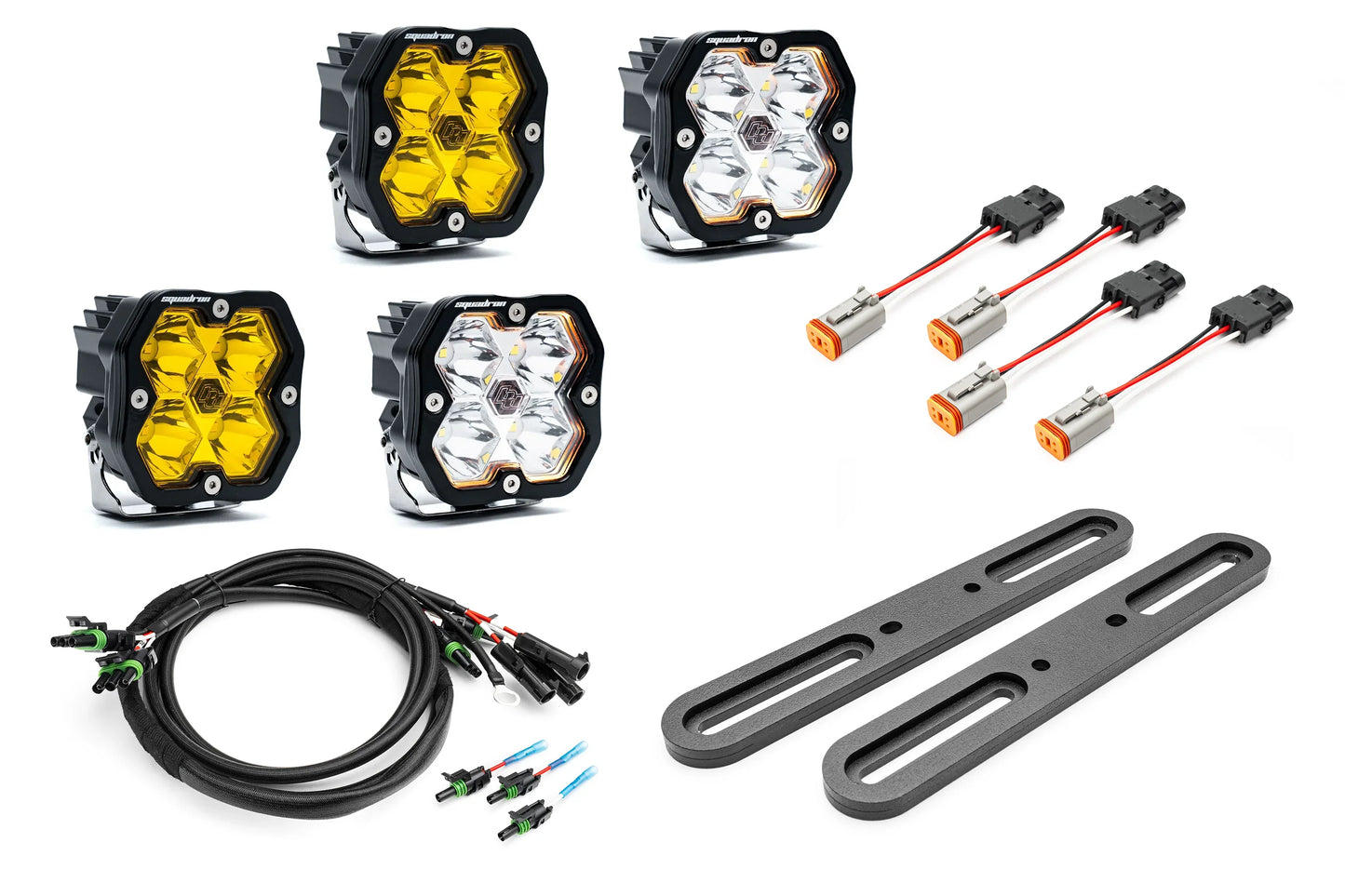 SPV Parts 2021-2026 Ford BRONCO DOUBLE A-Pillar Light Kit with Baja Designs Squadrons 2.0 (RGBW Backlights) Modular/Slotted