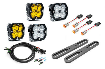 SPV Parts 2021-2026 Ford BRONCO DOUBLE A-Pillar Light Kit with Baja Designs Squadrons 2.0 (RGBW Backlights) Modular/Slotted