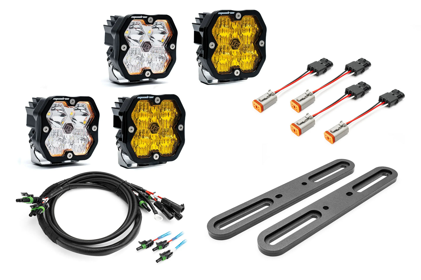 SPV Parts 2021-2026 Ford BRONCO DOUBLE A-Pillar Light Kit with Baja Designs Squadrons 2.0 (RGBW Backlights) Modular/Slotted