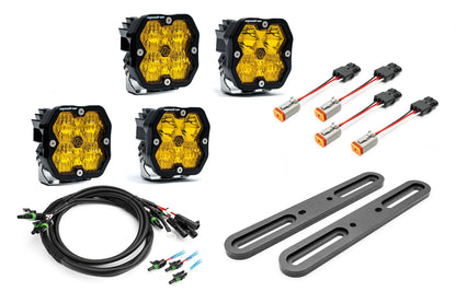 SPV Parts 2021-2026 Ford BRONCO DOUBLE A-Pillar Light Kit with Baja Designs Squadrons 2.0 (RGBW Backlights) Modular/Slotted