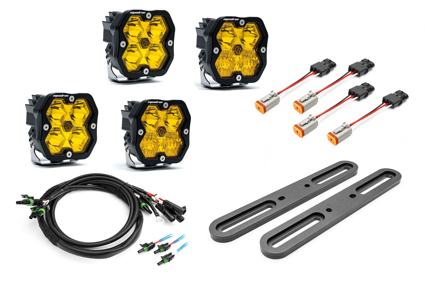 SPV Parts 2021-2026 Ford BRONCO DOUBLE A-Pillar Light Kit with Baja Designs Squadrons 2.0 (RGBW Backlights) Modular/Slotted