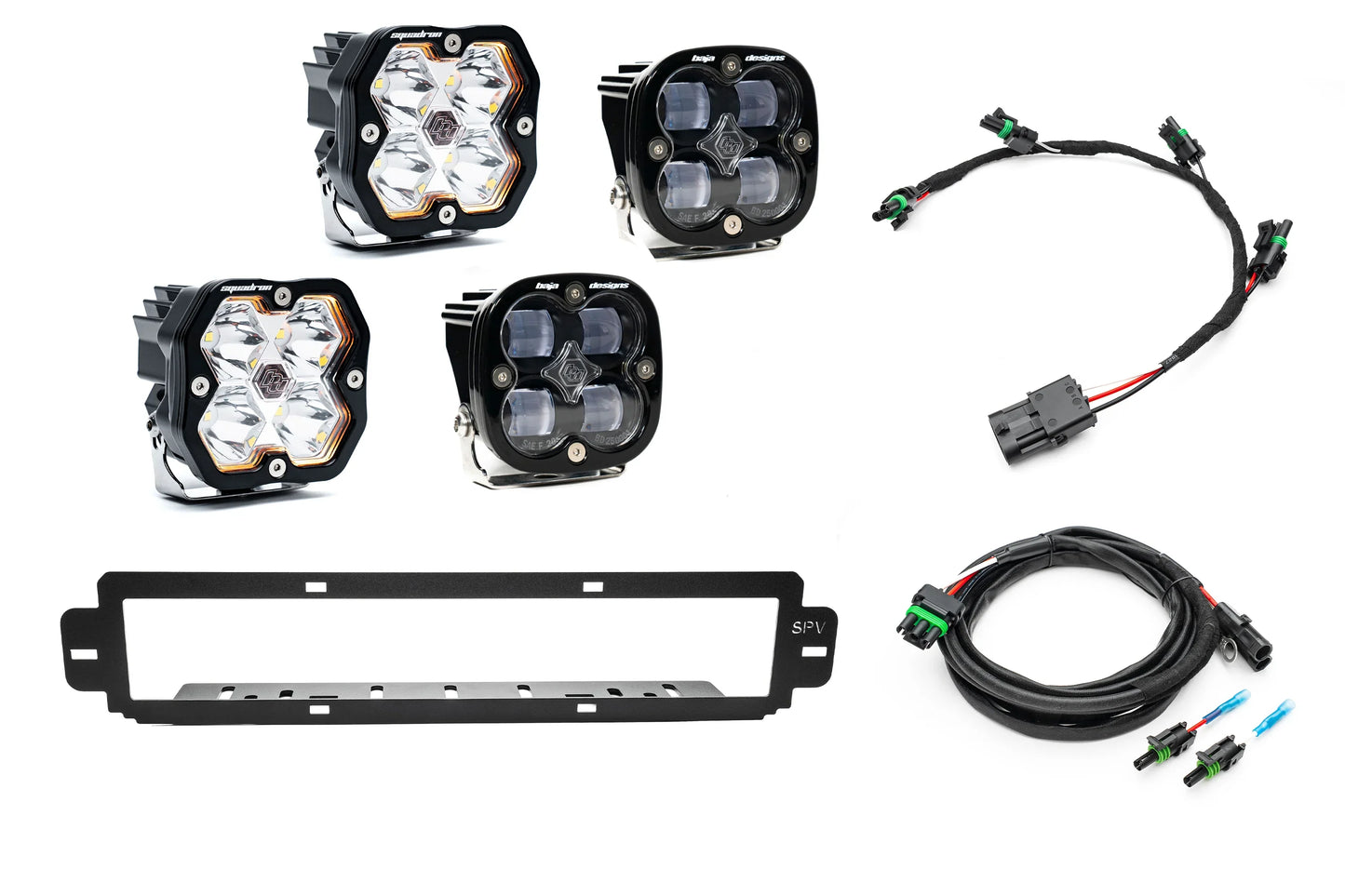 NEW SPV Parts 2021-2026 Ford F-150 Raptor BUMPER Grille Baja Designs Squadron 2.0 Light Kit (RGBW Backlight) (Works with BOTH Bumpers)