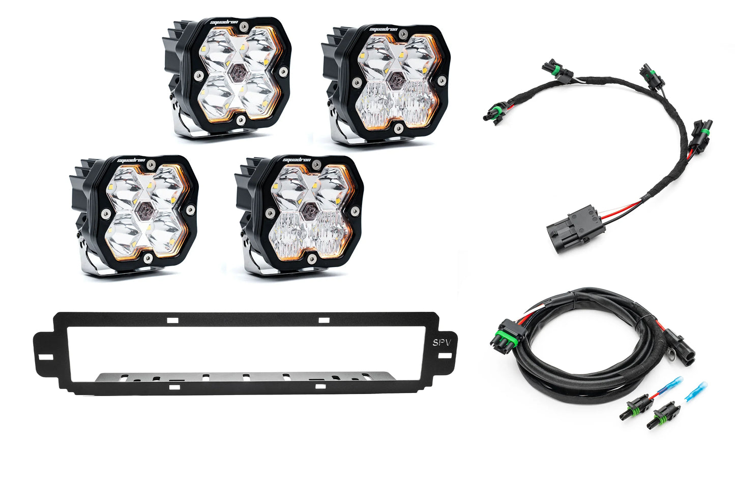 NEW SPV Parts 2021-2026 Ford F-150 Raptor BUMPER Grille Baja Designs Squadron 2.0 Light Kit (RGBW Backlight) (Works with BOTH Bumpers)