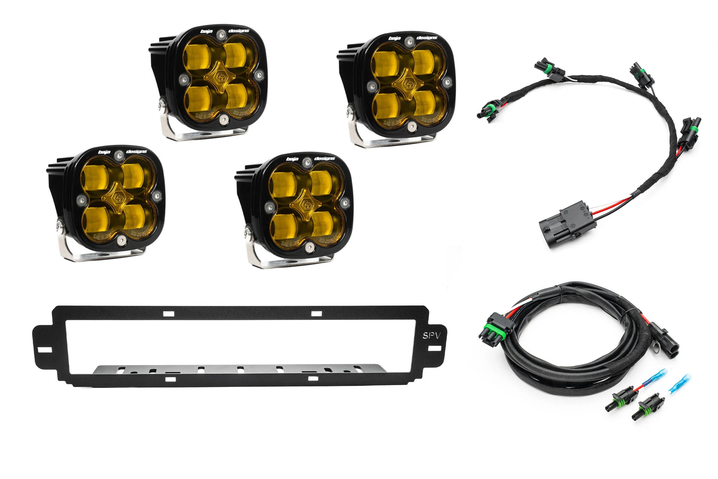 NEW SPV Parts 2021-2026 Ford F-150 Raptor BUMPER Grille Baja Designs Squadron 2.0 Light Kit (RGBW Backlight) (Works with BOTH Bumpers)