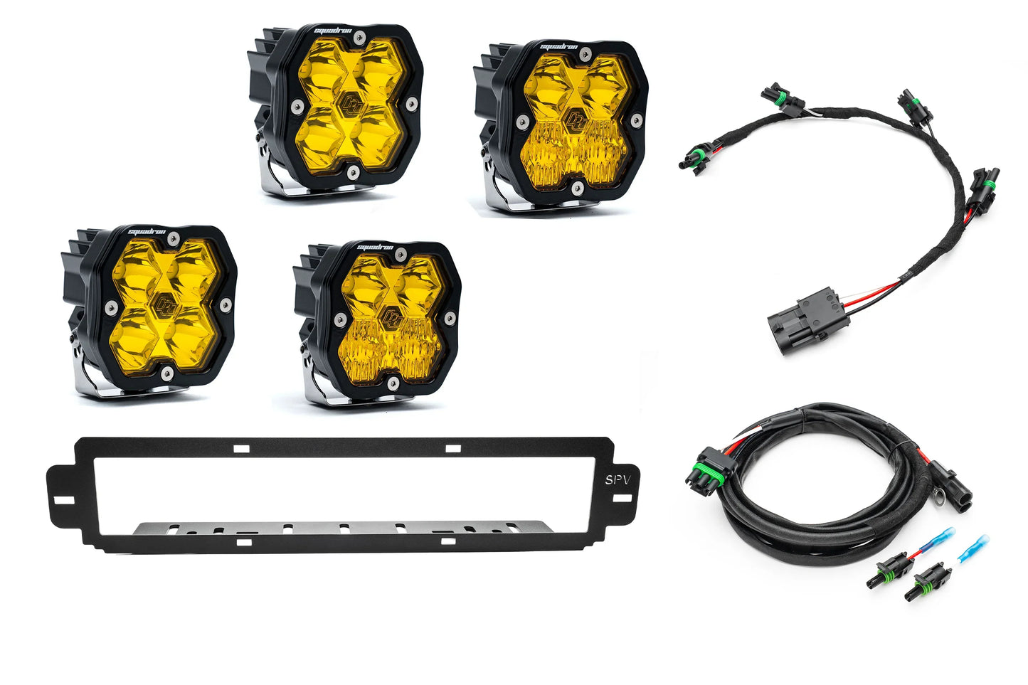 NEW SPV Parts 2021-2026 Ford F-150 Raptor BUMPER Grille Baja Designs Squadron 2.0 Light Kit (RGBW Backlight) (Works with BOTH Bumpers)