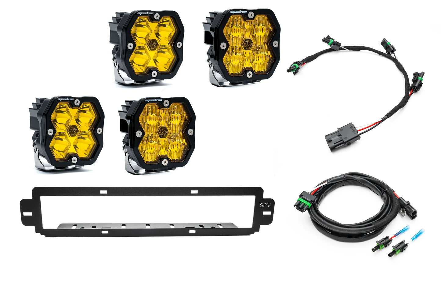 NEW SPV Parts 2021-2026 Ford F-150 Raptor BUMPER Grille Baja Designs Squadron 2.0 Light Kit (RGBW Backlight) (Works with BOTH Bumpers)