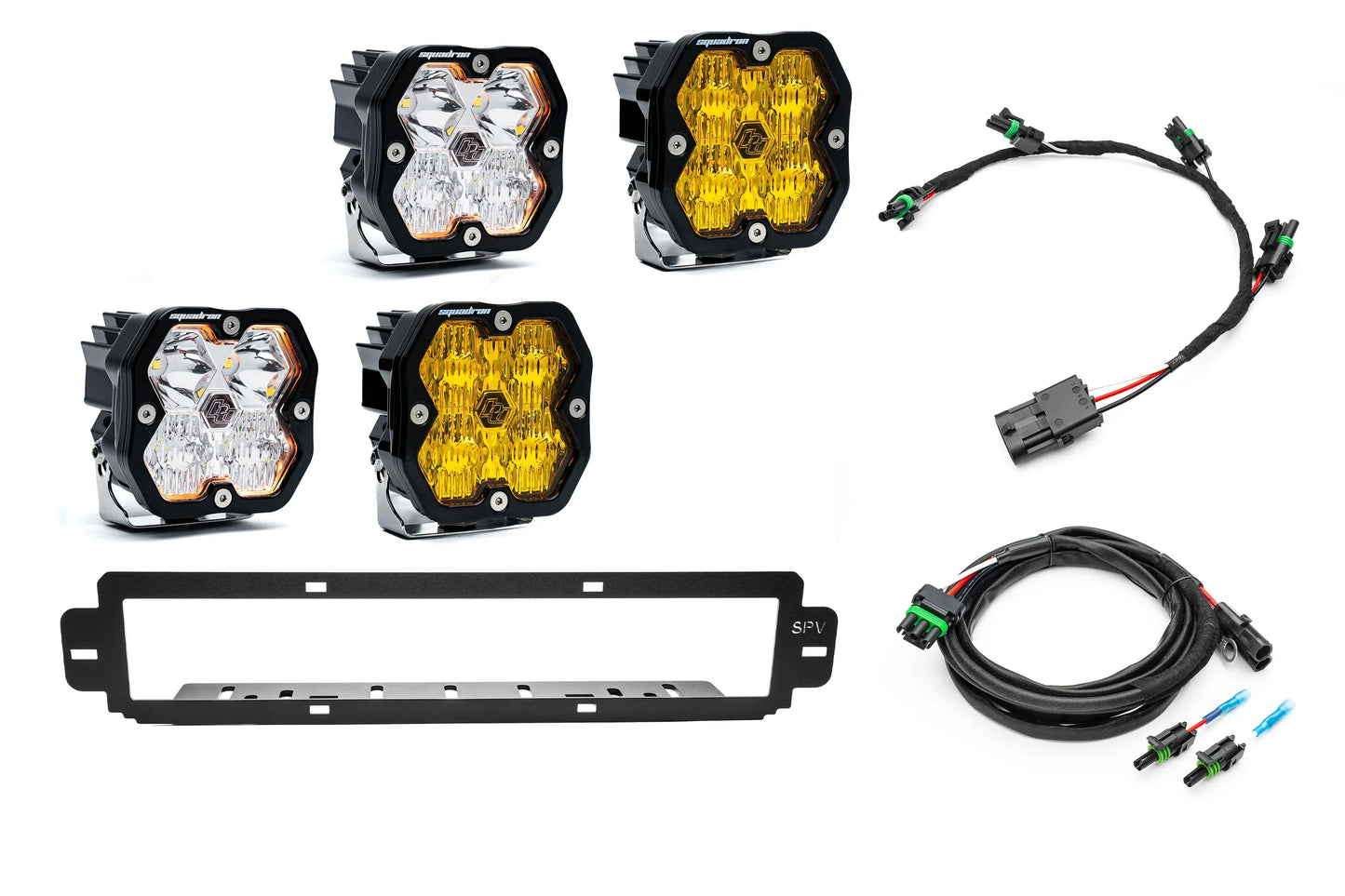 NEW SPV Parts 2021-2026 Ford F-150 Raptor BUMPER Grille Baja Designs Squadron 2.0 Light Kit (RGBW Backlight) (Works with BOTH Bumpers)