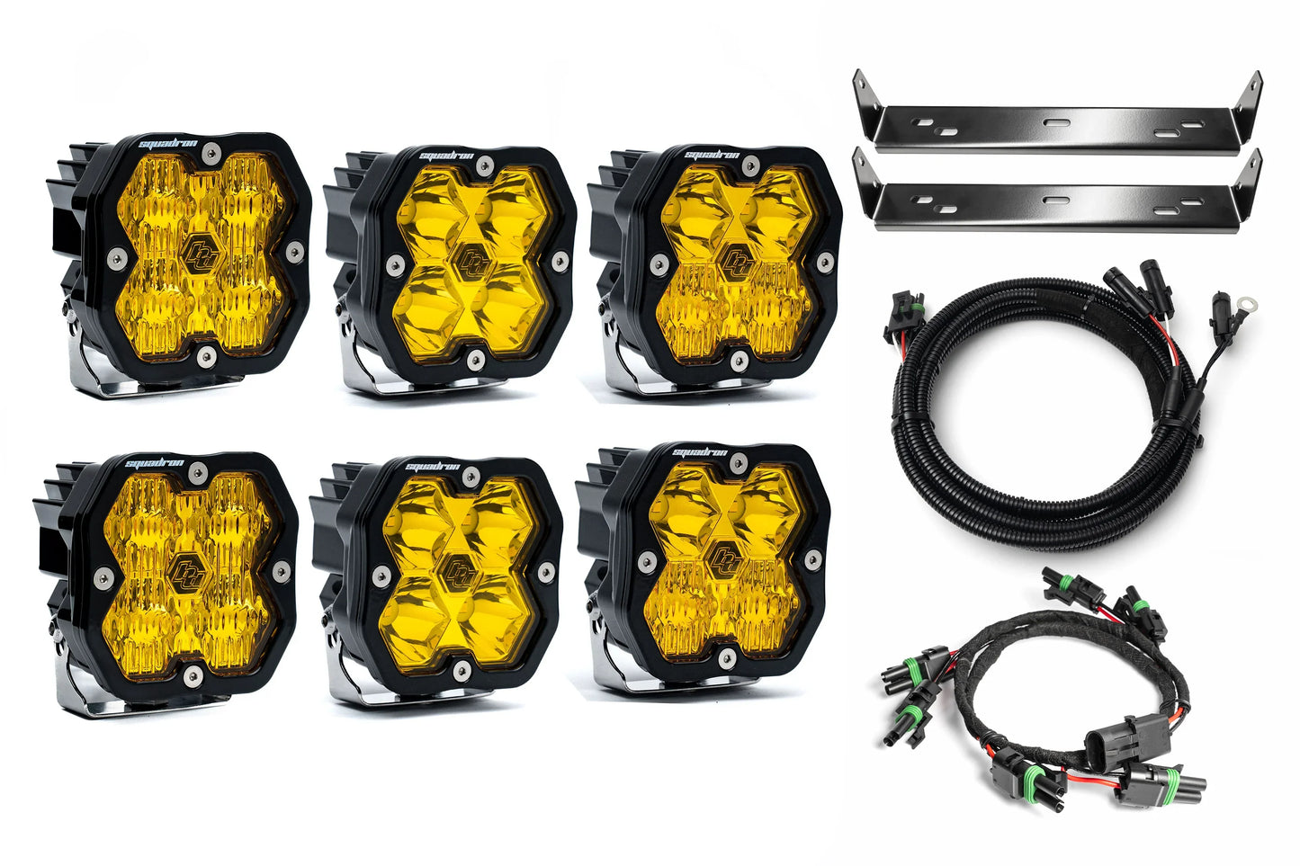 SPV Customizable - Baja Designs Squadron 2.0 Sport & Pro Behind Grille Light Kit fit 21-On Ford Raptor (RGBW Backlights)