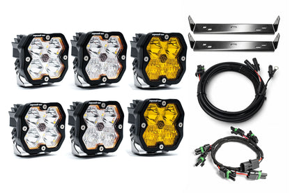 SPV Customizable - Baja Designs Squadron 2.0 Sport & Pro Behind Grille Light Kit fit 21-On Ford Raptor (RGBW Backlights)