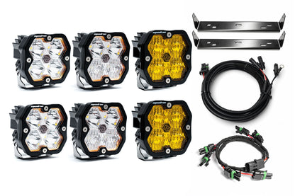 SPV Customizable - Baja Designs Squadron 2.0 Sport & Pro Behind Grille Light Kit fit 21-On Ford Raptor (RGBW Backlights)
