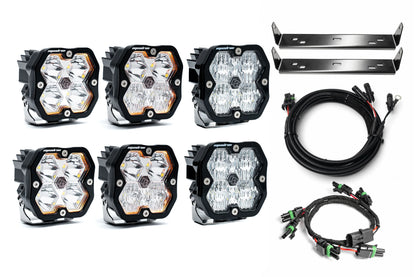 SPV Customizable - Baja Designs Squadron 2.0 Sport & Pro Behind Grille Light Kit fit 21-On Ford Raptor (RGBW Backlights)