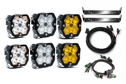 SPV Customizable - Baja Designs Squadron 2.0 Sport & Pro Behind Grille Light Kit fit 21-On Ford Raptor (RGBW Backlights)