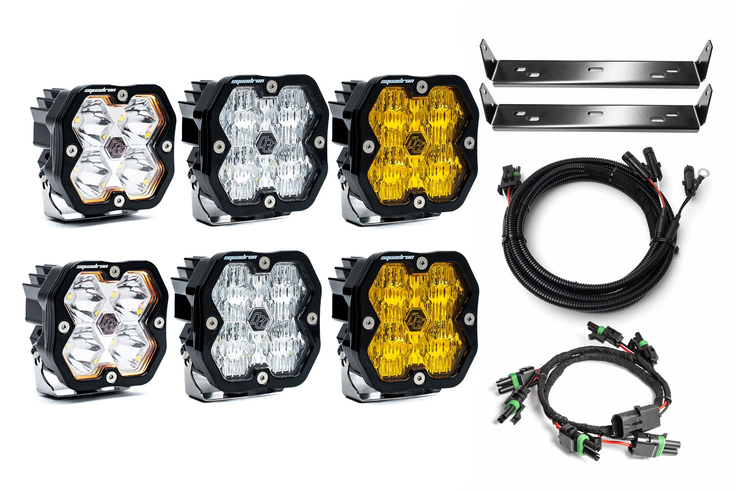 SPV Customizable - Baja Designs Squadron 2.0 Sport & Pro Behind Grille Light Kit fit 21-On Ford Raptor (RGBW Backlights)
