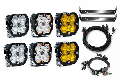 SPV Customizable - Baja Designs Squadron 2.0 Sport & Pro Behind Grille Light Kit fit 21-On Ford Raptor (RGBW Backlights)