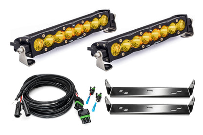 SPV Parts Customizable - Baja Designs S8 10 Inch Dual Behind Grille Light Bar Kit fit 21-On Ford Raptor