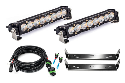 SPV Parts Customizable - Baja Designs S8 10 Inch Dual Behind Grille Light Bar Kit fit 21-On Ford Raptor
