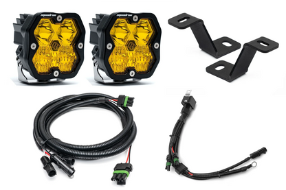 SPV Parts Baja Designs Squadron 2.0 or S2 A-Pillar (Ditch) Light Kit for Ford 2021+ Raptor/F-150/Tremor & 20-22 Super Duty (RGBW Backlit)